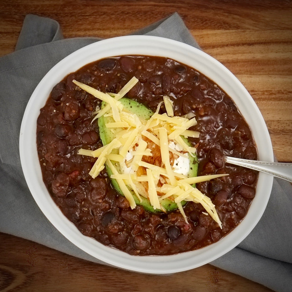 Plant-based Chili with cheese